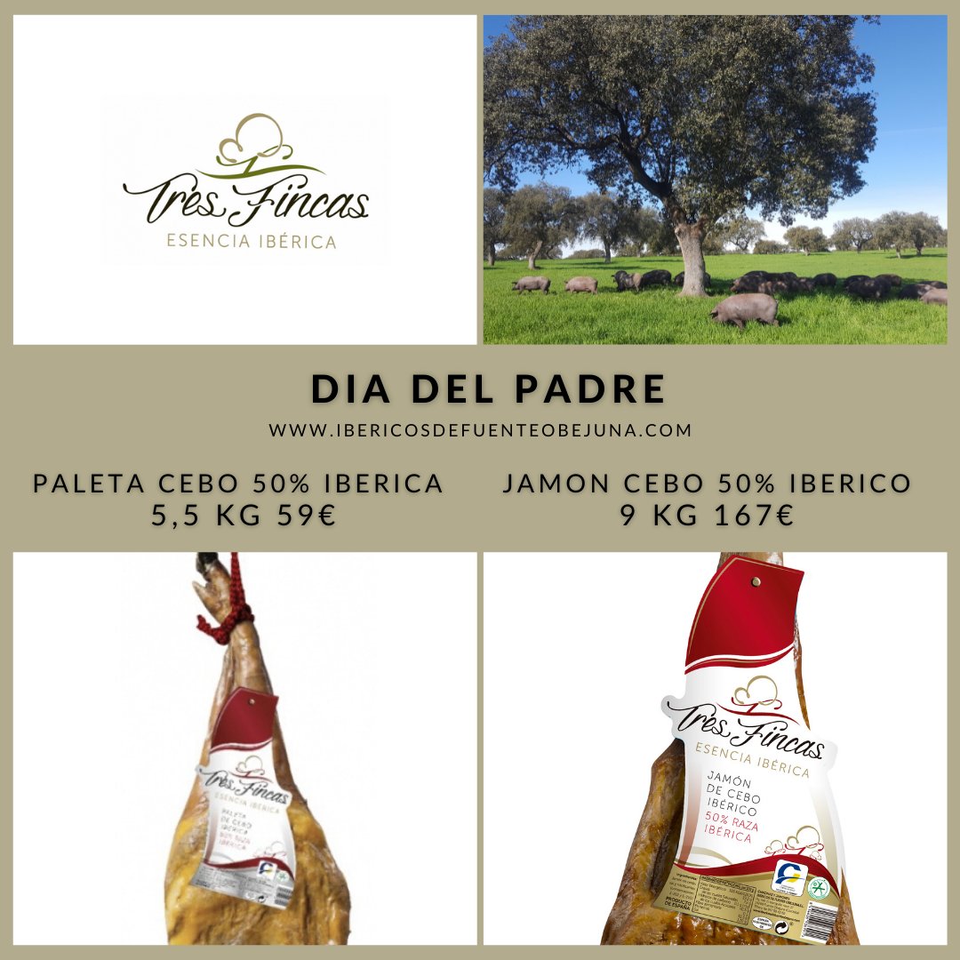 tresfincas's tweet photo. OFERTA ESPECIAL DIA DEL PADRE
💝Regálale Esencia Ibérica. Cuídale como se merece.

https://t.co/VmVjLq0ZST
https://t.co/ZahJVhsT0K

#tresfincas #esenciaiberica #ibericosfuenteobejuna #diadelpadre https://t.co/7qBjrrzcv8