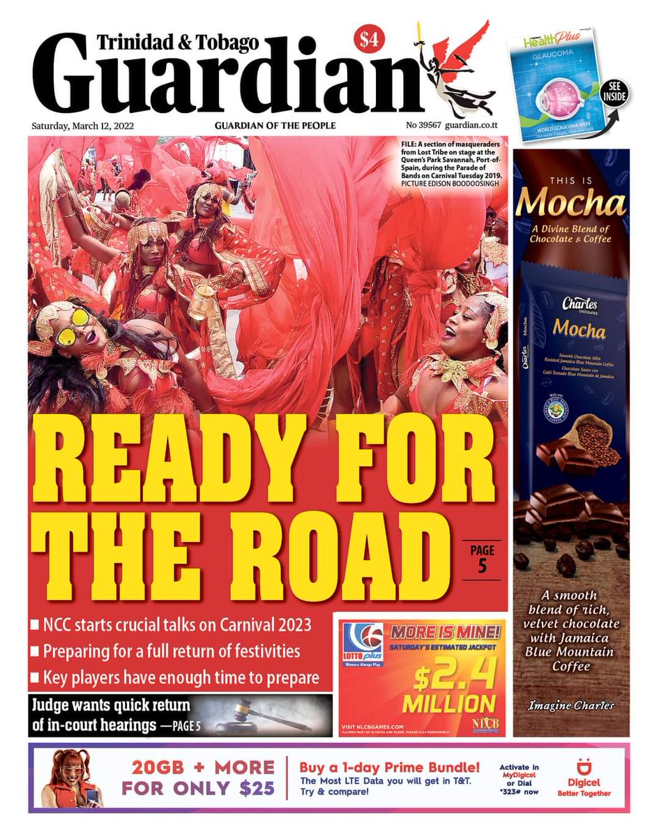 Good morning neighbours, on the front pages today, Saturday 12th March 2022 in Trinidad and Tobago. #Headlines #NewspaperHeadlines #SaturdayNews #weekendnews #trinidadandtobago