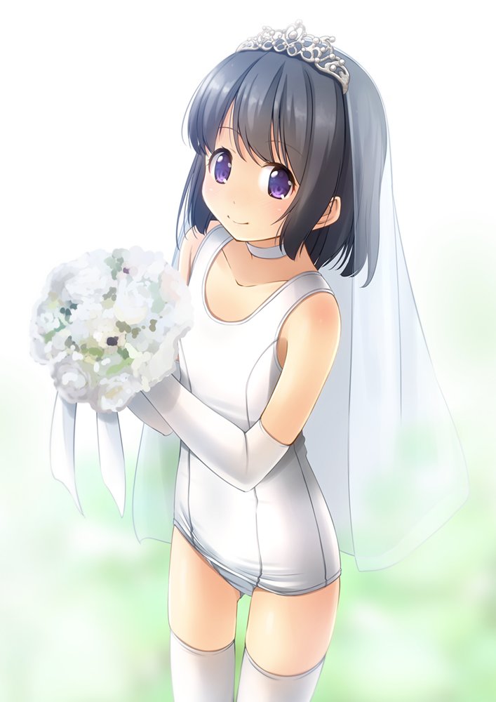 「skebリクエストありがとうございました!白スク花嫁さん☺️ 」|柴茶(しばちゃ)のイラスト