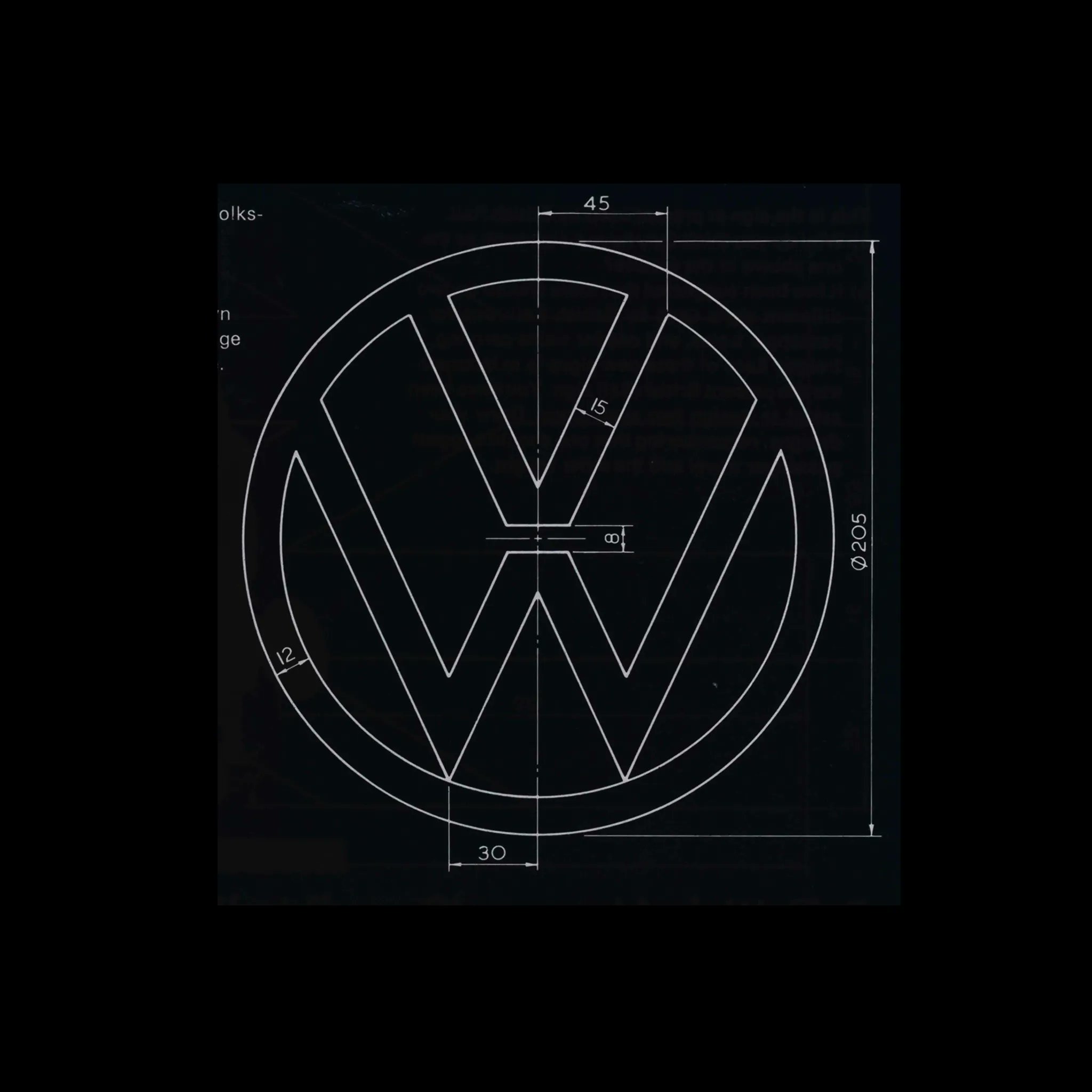 Design Reviewed  Graphic Design History on X: VW Logo Specifications from  John Rolfe's Design Drawing series. #volkswagen  / X