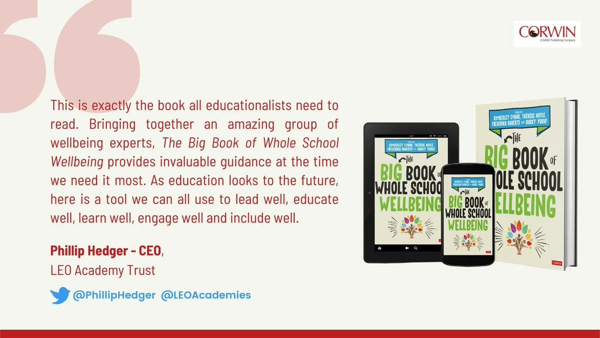 Frederika_R's tweet photo. Heard the #BigBookWellbeing ep. of #TinyVoiceTalks? @toriaclare interviewed me + @nourishworkplce @theresehoyle @rondelle10_b - we talked #WholeSchoolWellbeing and how we wrote a 22-author/4-editor book without meeting!
@SAGEeducation @edwellcoll 
https://t.co/oOppAsnuXf https://t.co/HXlFgEkZKw