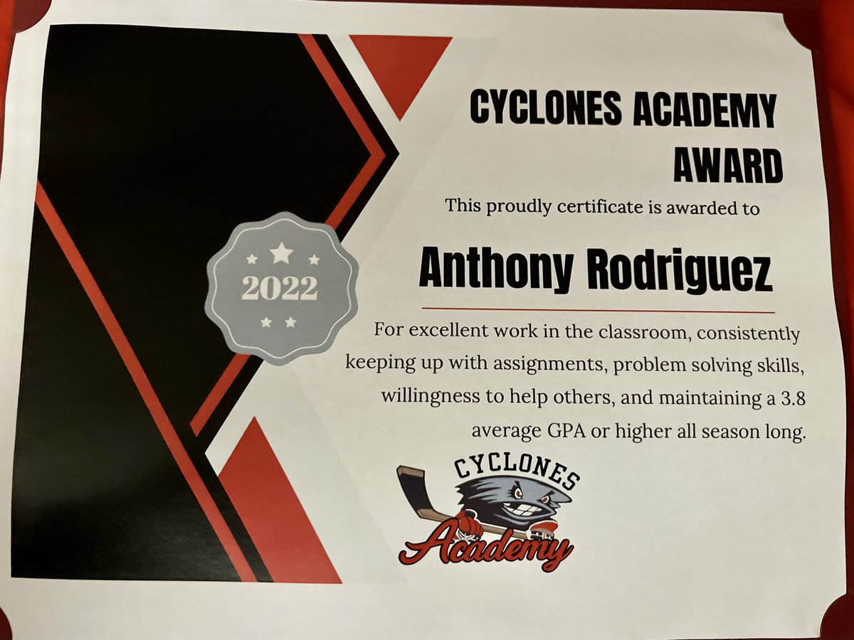 lorirod1215's tweet photo. It’s not just about playing the Game at Cyclones Academy. Academics are a top priority as well. Congratulations @Ant_R_Rodriguez I’m so Proud of the well rounded student athlete you are! Keep it up! Thank you @cyclonesjrcoach @CoachTim_NCA for all you do! @NJrCyclones https://t.co/ybFEl5WZ11