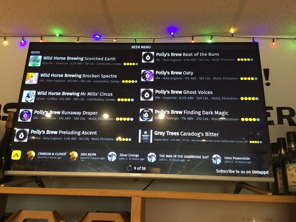 Our Untappd tv menu is hypnotising as it scrolls through all 59 screens over an hour. Always thought this was a bit of a novelty but comes with being a verified venue. We’ve gone into this train spotting of beer with both feet though - we even have a Beer Park badge. #untappd