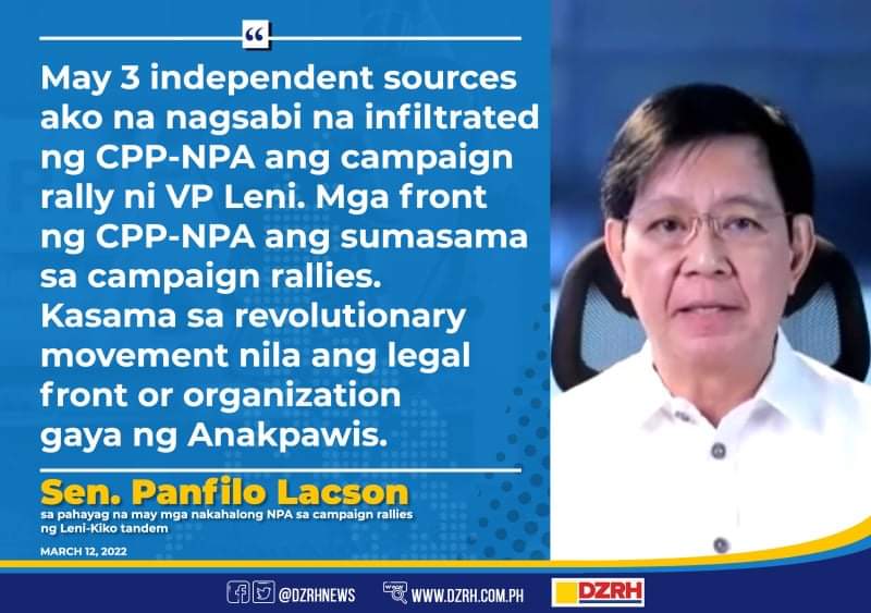 Hay naku <a href="/iampinglacson/">PING LACSON</a>, dami mo time sa paninira, sawa ka na sa nilalangaw mong kampanya? Hindi boto mapapala mo sa kasinungalingan, KASO! Wait ka lang #PingSinungaling