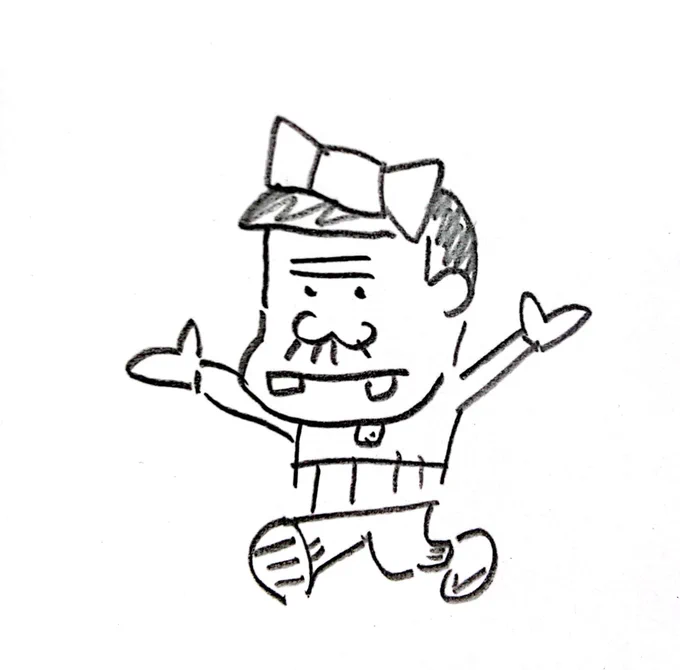 #何も見ないで1分で描いてみたバカボンパパの鉢巻がリボンのようになったけど…これでいいのだ。 