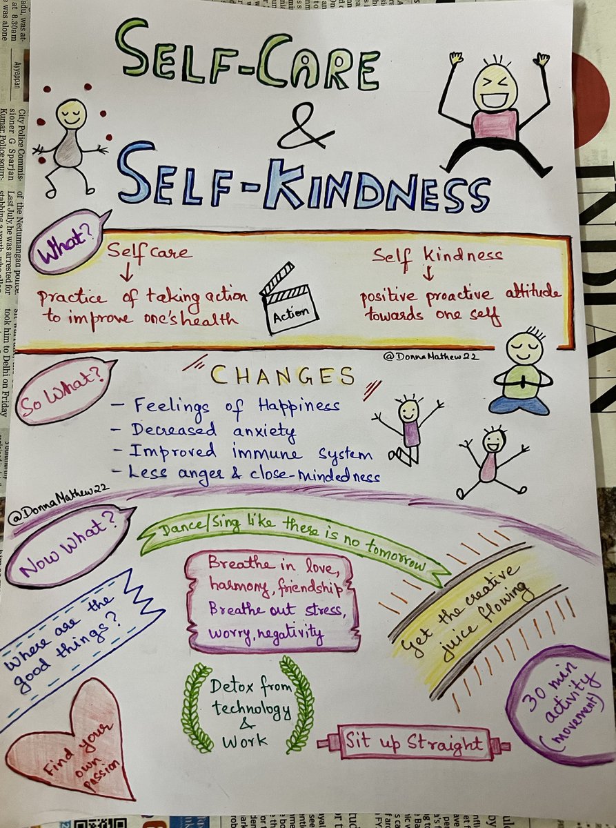 Had such a meaningful, energetic session by #BronwynGowty. Something that we all have to be mindful of #selfcare #selfkindness
Tried creating a #sketchnote using the thinking routine: What, So What, Now What
#ToddleTIES @toddle_edu