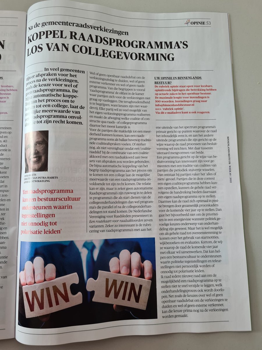 petrahabets's tweet photo. Koppel raadsprogramma’s en collegevorming niet automatisch aan elkaar… opinie van mij vandaag in ⁦@BBnieuws⁩ https://t.co/ZNEvAIGZc4