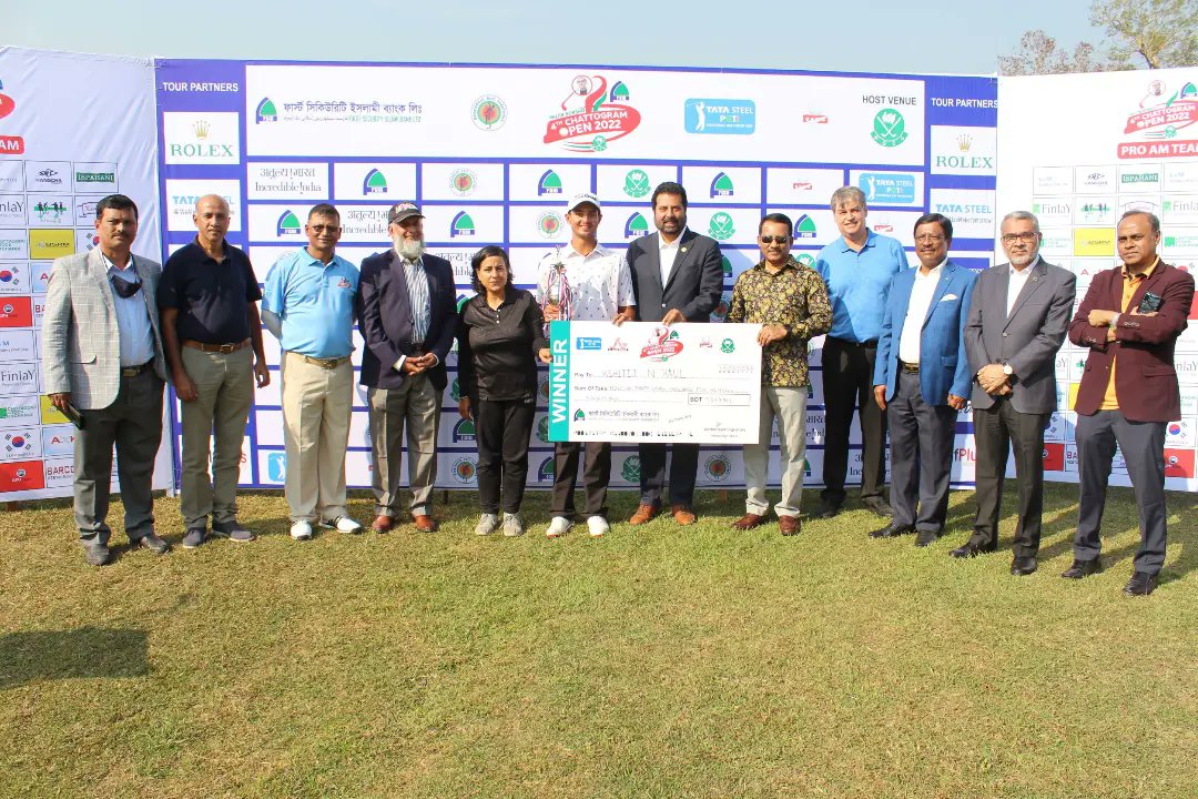 pgtofindia's tweet photo. @KaulKshitij cruises to 6-shot win at #mujibborshochattogramopen22; Kshitij now leads @TataSteelLtd PGTI Order of Merit
 
@GolfRahman finishes runner-up
 
#bhatiarygolfandcountryclub @BangladeshGolf

Read: https://t.co/ByK3zSx2Ph

@AmrutanjanH @AmexIndia @incredibleindia https://t.co/MhG3HZrVHv