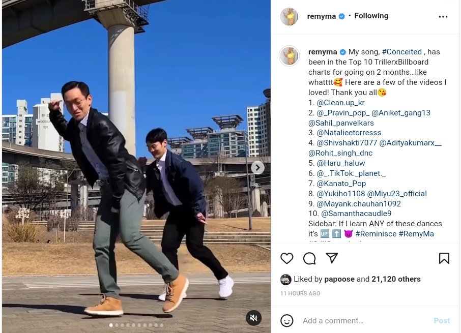 PETTIESTPREMY's tweet photo. "My song "Conceited" has been in the Top 10 @triller x @billboard charts for going on 2 months...Like whattt 🥰" 

Remy Ma thanks everyone for their videos &amp; post some of her favorite dance clips. 

via IG 3|11|2022 https://t.co/3lJL328SDs https://t.co/6qw2RljM3O