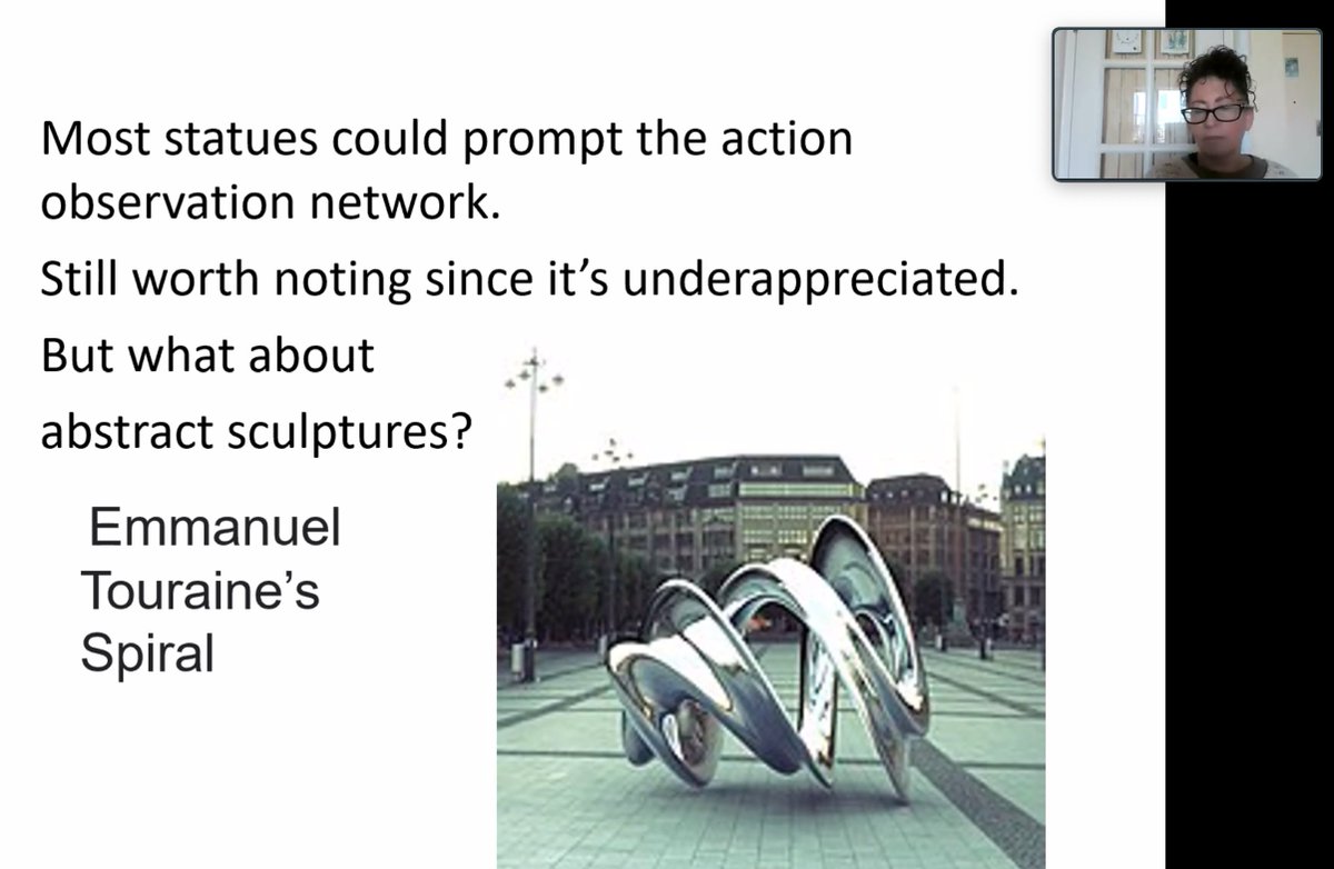 corinnakhnapfel's tweet photo. Does one indirectly proprioceptively experience abstract sculptures? Interesting questions raised today by Barbara Gail Montero on #day2 of the @prop_art #workshop.
#embodiedsimulation #mirrorneuronsystem #embodiedaesthetics #neuroaesthetics #empiricalaesthetics #PropArt https://t.co/n3dqKgGq5g