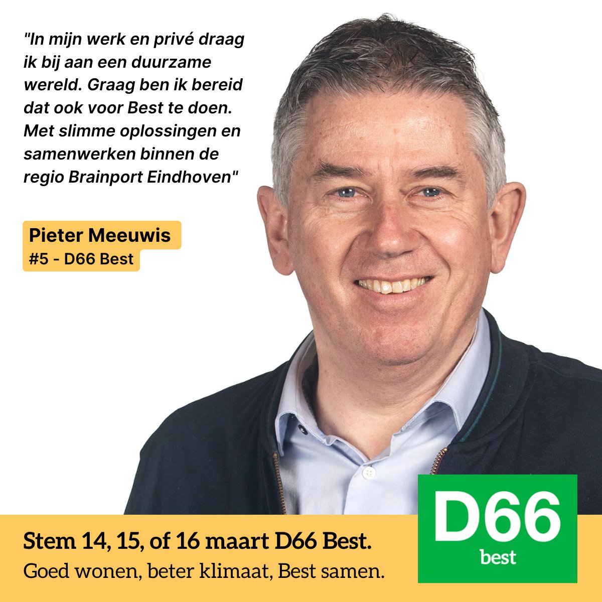pmeeuwis's tweet photo. Trots op onze kandidatenlijst @D66best voor de gemeenteraad in Best! Jonge talenten, topvrouwen en ervaren bestuurders. Ga stemmen op 16 maart! #D66 #GR2022 #Lijst5nr5 
@EkampMarius  @SjoerdVrijburg  Marlie Bongaerts @MeineStoker https://t.co/heK563ZqfD