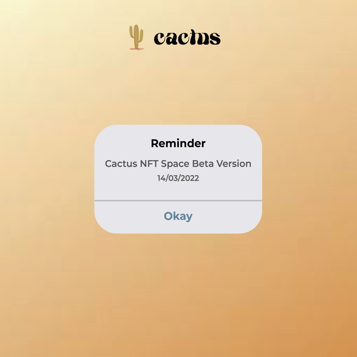 CactusNftspace's tweet photo. See you on 14 March Monday!
Finally, the @CactusNftspace Beta version is going to launch on Monday14th March. Stay tuned.
Stay safe, stay tuned
Thank you!!
#citrustoken #cactusnftspace #NFT #NFTartists #NFTspace #nftcollectors #NFTCommunitys #NFTartist https://t.co/uf89xwgewr