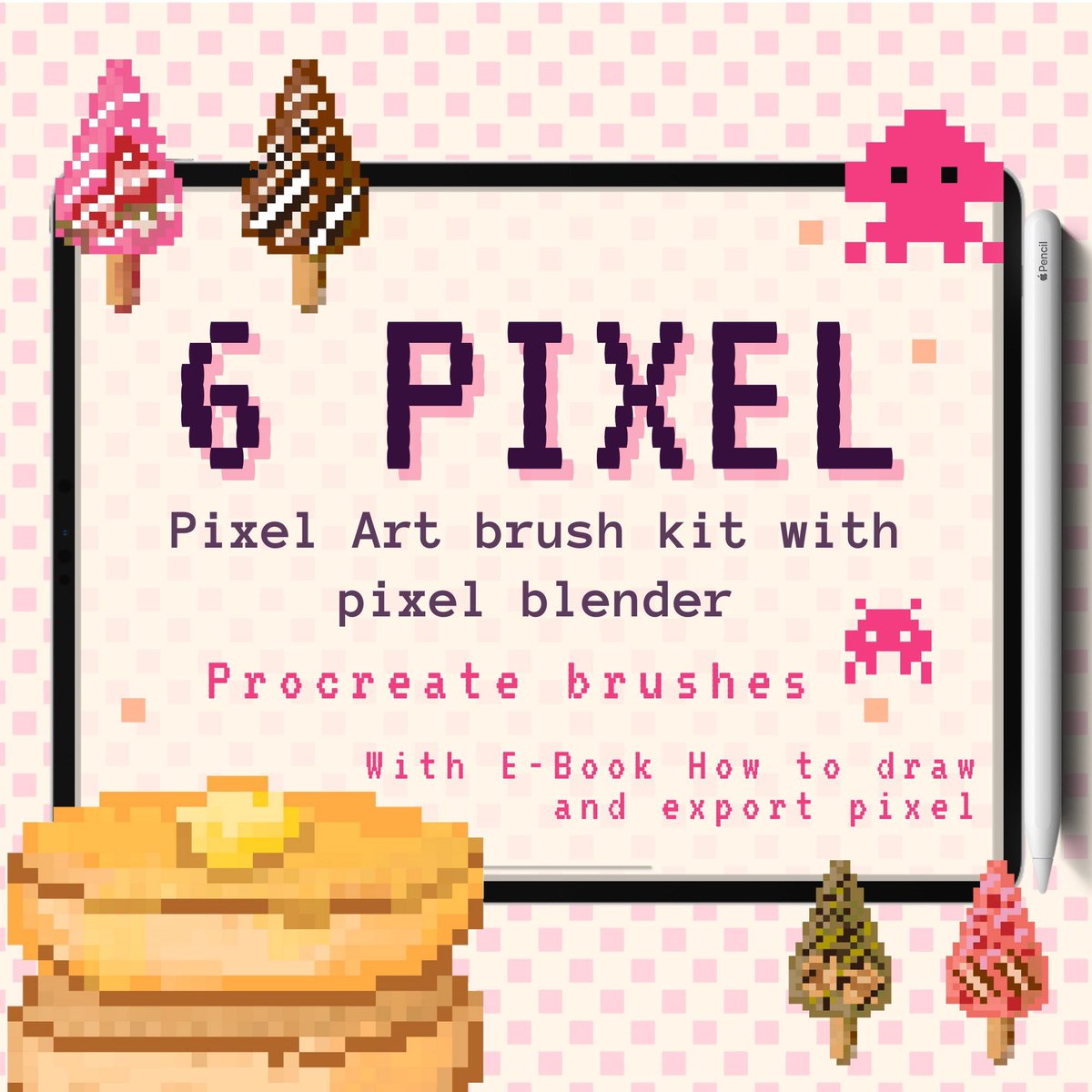 AyameHoon's tweet photo. Basic pixel brushes for Procreate, very easy to use with guideline #pixelart #pixelbrush #procreatebrush https://t.co/Wroz8TErQ4 https://t.co/RisC9hKemK