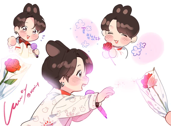 꽃 발견하구 선물받은 정국이 사랑스러워 항상 다가가주지 ㅠㅠ🌹🐰
@BTS_twt 