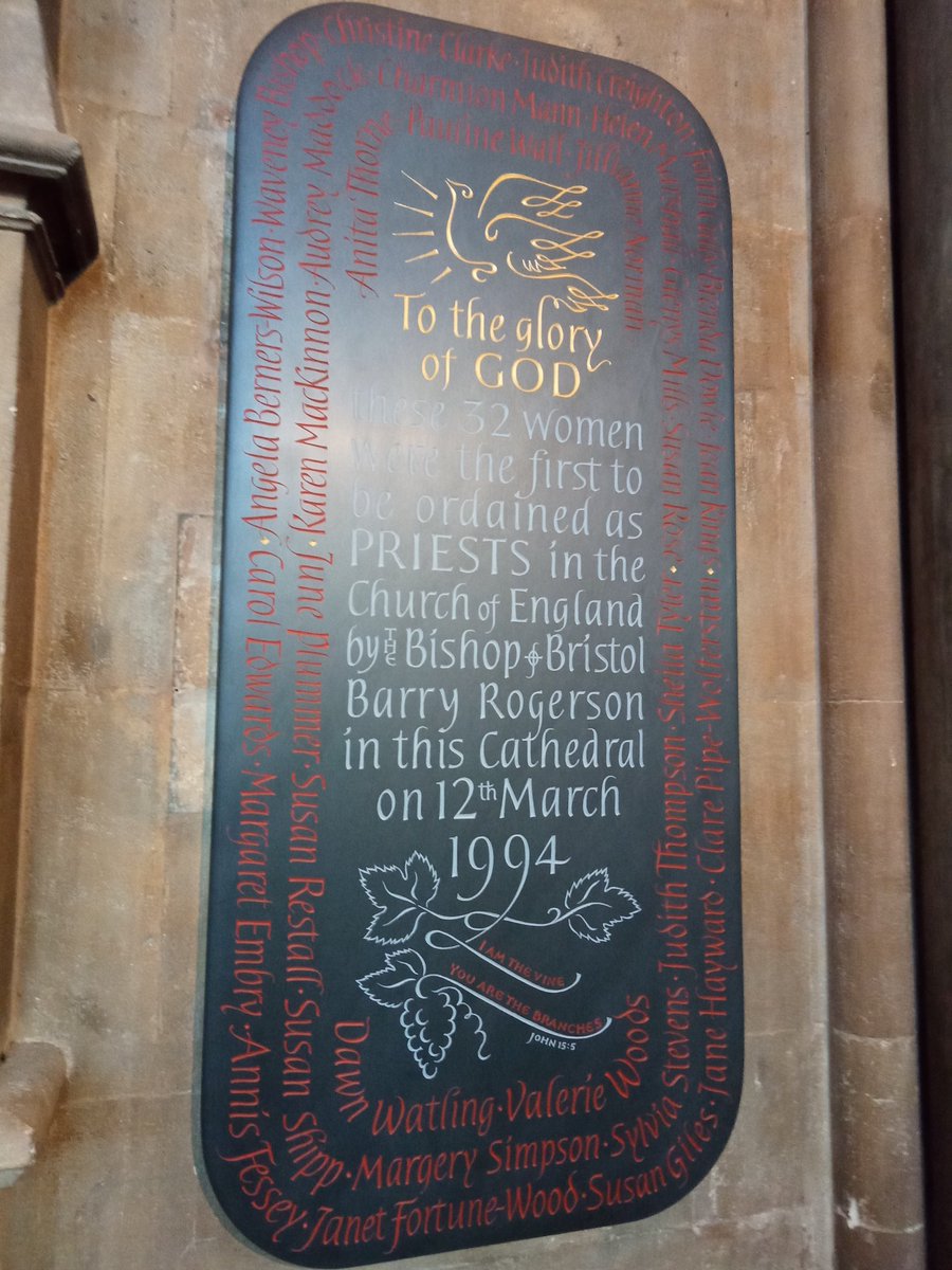 MartinGainsbor1's tweet image. Wonderful, moving, celebration on the 28th anniversary of the ordination of the first women priests and the unveiling of a new commemorative plaque (naming the women at last!) 'We give you thanks for the pioneers'. @Bishopviv1 @laurajVK @BristolCathedra @diobrizzle