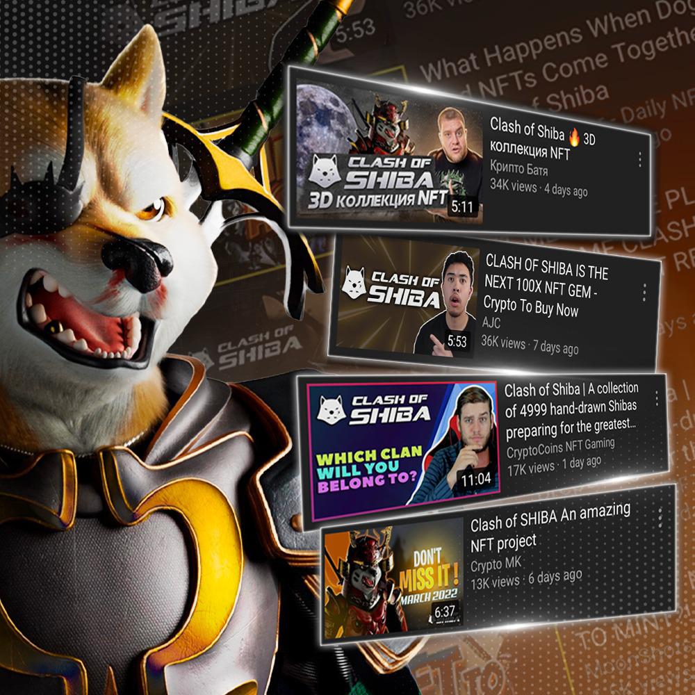 ClashofShiba's tweet photo. It looks like Clash of Shiba is going wild worlwide 🔥

Already almost 20 videos about our project, and it's definitely not over...

#ClashofShiba #COS #ShibArmy #NFT https://t.co/D77DIzptu9