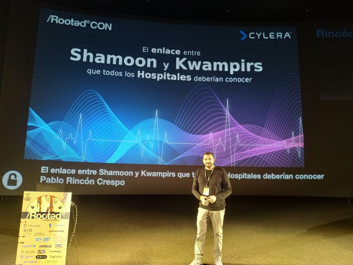 PabloForThePPL's tweet photo. Hoy en #RootedCon2022 hemos presentado los resultados de una investigación llevada a cabo en @Cylera_ sobre atribución técnica  de #Kwampirs y #shamoon . Más info técnica aquí: https://t.co/WEMnKZ5Qte https://t.co/8DklVARf8I