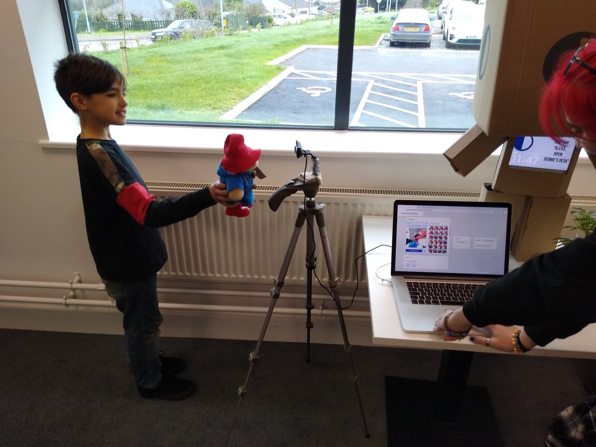 TechCornwall_'s tweet photo. A very busy Cornwall Tech Jam today. Lots of coding being done by newcomers and seasoned attendees.
Teachable Machine & Debbie with Emily from @hi9io, robots and plenty of LED. https://t.co/Rg75dLviPa