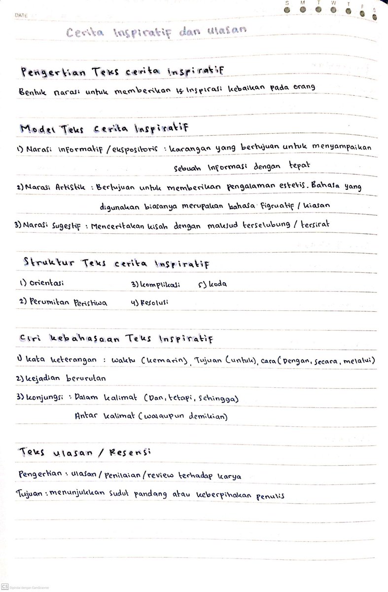 prettylovesse's tweet photo. catatan bahasa indonesia kelas 9 semester 2 
materi tentang 
[cerita inspiratif dan ulasan] https://t.co/O2CzRh6YBz