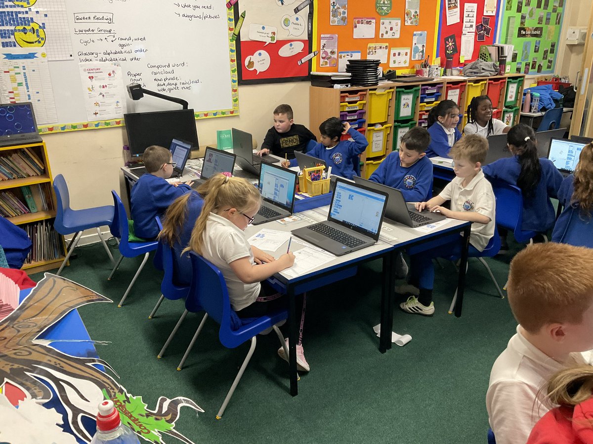 Class3wade's tweet image. In computers this week, we have been using Scratch and learning about coding using blocks of instructions.  We planned this out first then programmed our Sprites to follow our instructions.