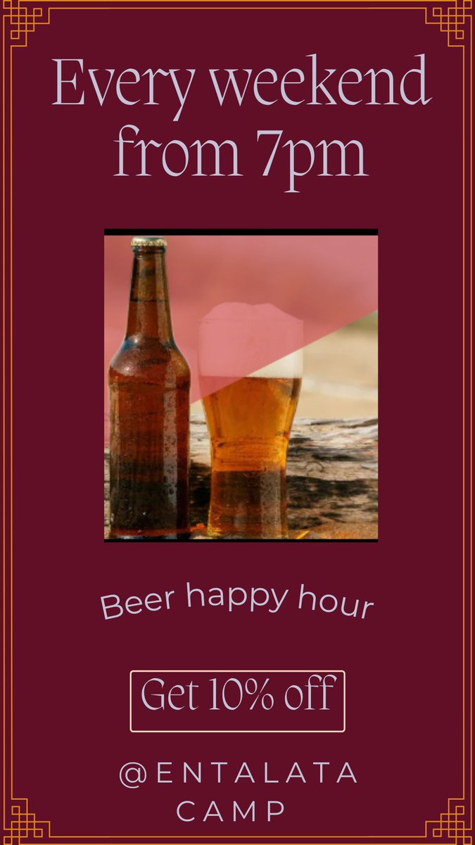 EntalataCamp's tweet photo. Happy hour all weekends
#Entalatacamp. https://t.co/EpSBxFoNOv
