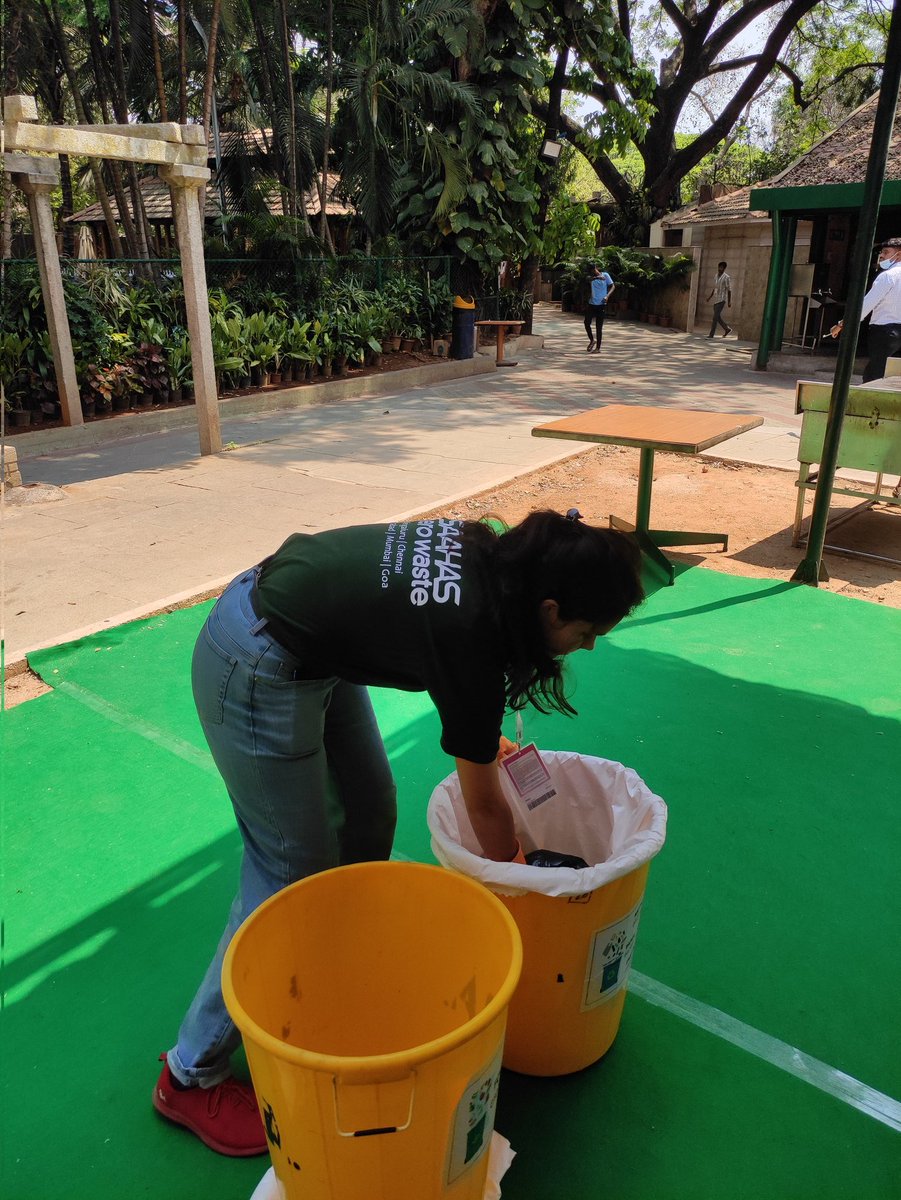 SaahasZeroWaste's tweet photo. Today we bring you live reports from #chinnaswamystadium. Yes we are on field not watching cricket  but manging waste generated during the match. Wish us luck.
#INDvsSL https://t.co/O8uJTmhiLu