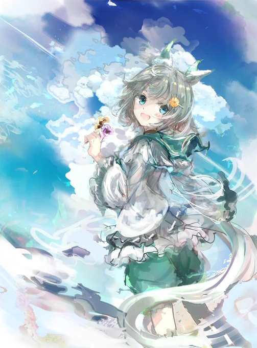 花待ち空 #ウマ娘 #ウマ娘プリティーダービー #セイウンスカイ(ウマ娘) https://t.co/7qn561PVE1 