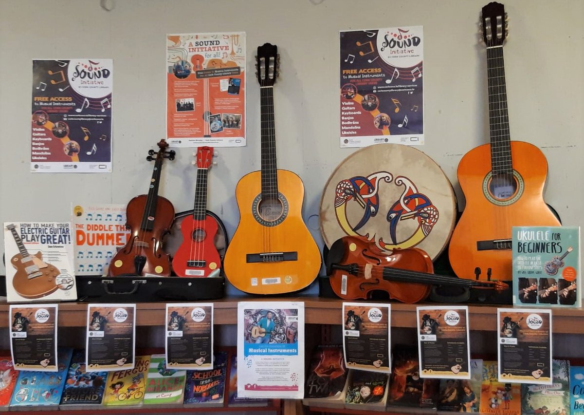 corkcolibrary's tweet photo. #Bantry library is looking fantastic with this great #ASoundInitiative display! Borrow instruments for free with your library membership. For more information, check out https://t.co/jdX93KZWgJ 
@marlenenright @Westcorkmusic @FitUpFestival @Corkcoco @LibrariesIre @CorkCountyArts https://t.co/HNZODnji2d