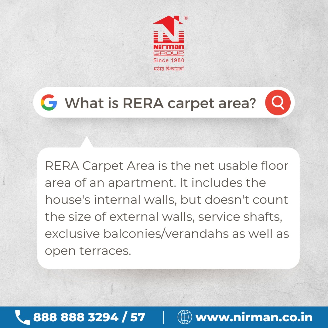 NirmanGroup1's tweet photo. RERA Carpet Area is the net usable floor area of an apartment plus the internal walls, which excludes size of external walls, services shafts, exclusive balcony or verandah area &amp; exclusive open terrace.

Call us: +91 88888 83294 
Visit: https://t.co/mW6HoUlPY6

#realestatenashik https://t.co/BRv1oyjpZN