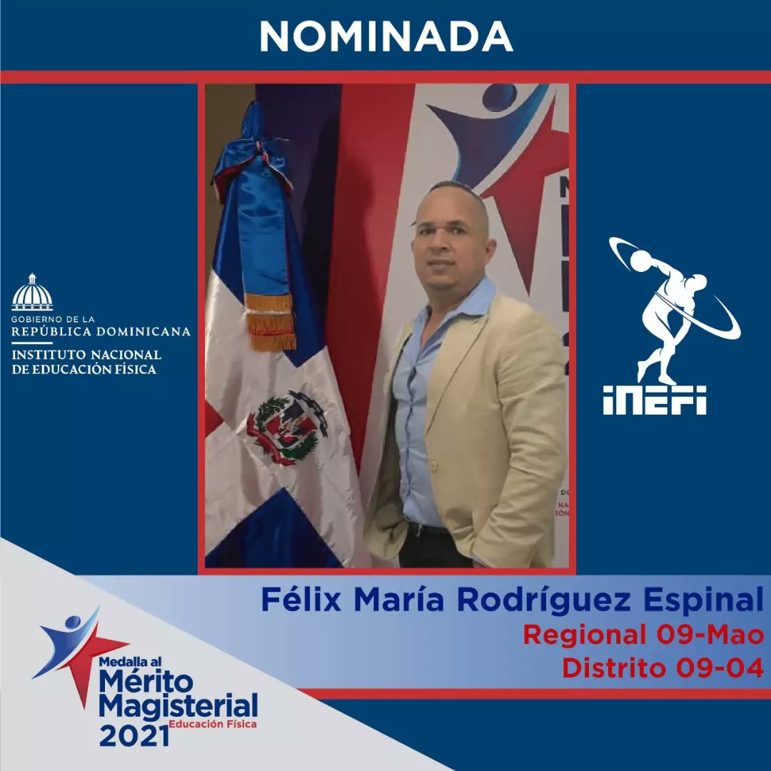 inefirdoficial's tweet photo. Seguimos con los nominados a la "Medalla al Merito Magisterial en Educación Física 2021". Regional 09 Mao. 

Un reconocimiento a la trayectoria de los profesores que se han destacado durante toda su carrera profesional.

#MeritoMagisterial2021 https://t.co/6fJ7E0HnHx