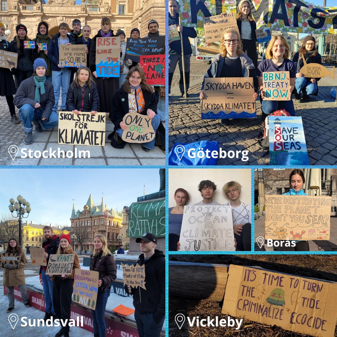 Fridays For Future Sweden in support of a strong #HighSeasTreaty, March 11 2022.
We cannot achieve #ClimateJustice without a healthy ocean.
#BBNJ #IGC4 #ListenToTheOcean @HighSeasAllianc