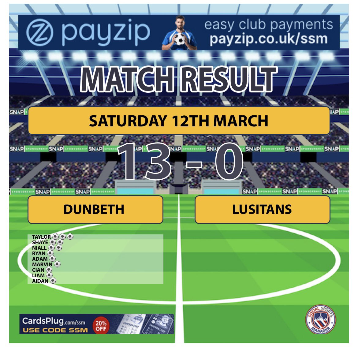 2007s_dunbethfc's tweet photo. Divisional cup duties today for the boys!! Fantastic performance making every chance count!! Unfortunately due to injuries, Lusitans couldnt continue after half time so game was stopped after 40 min 😩 https://t.co/s6mSHxMOAk