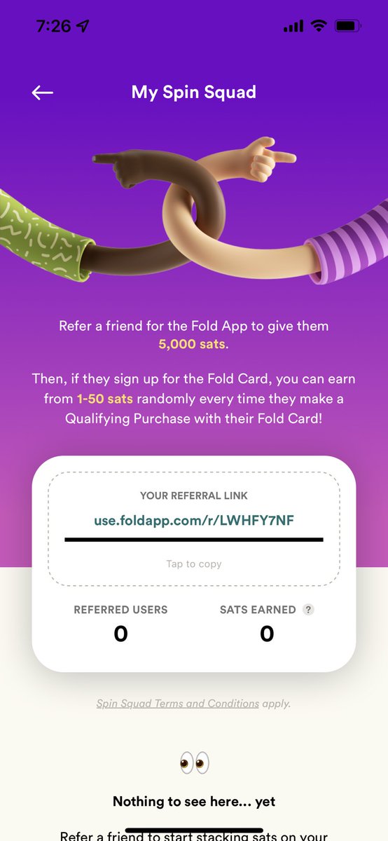 flowcooley's tweet photo. @fold_app Can’t get off zero 😢 https://t.co/jmsuDY9LeE