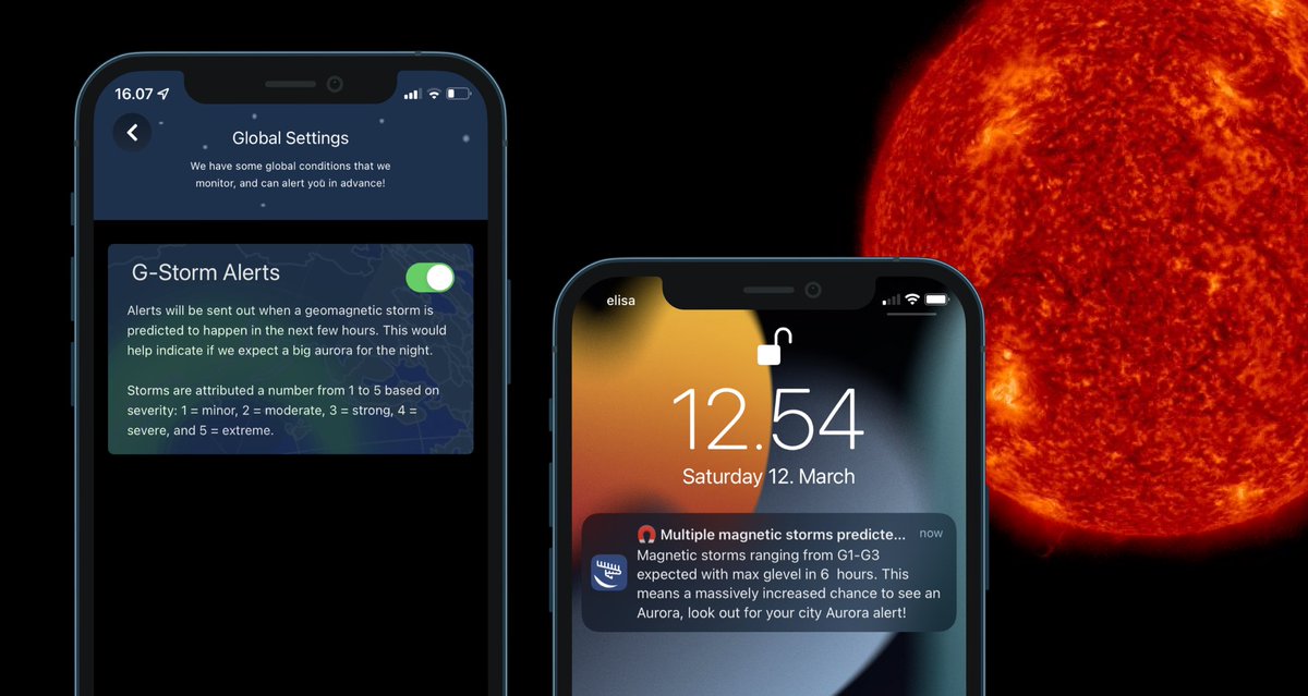 Geomagnetic alerts 🧲☀️are now available on AuroraReach App to help you prepare in advance for big aurora nights &amp; not to worry if you miss news 🌍 Check profile settings to update #Auroraborealis #northernlights #southernlights #auroras