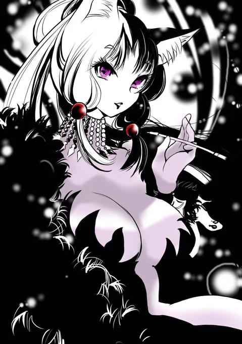 #東北ずん子深夜の真剣お絵描き60分一本勝負

黒白魔女ねえさま 