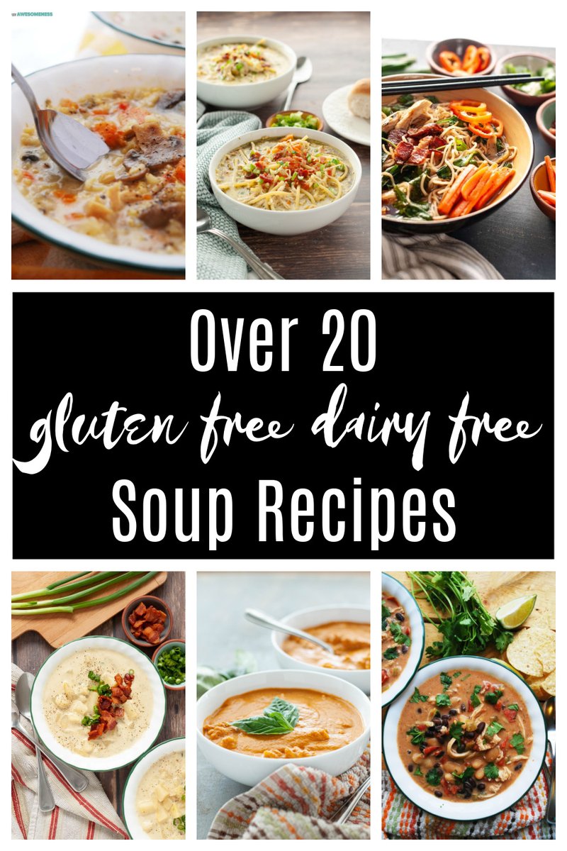 Is winter still dragging on where you live? If so, don't keep eating the same-old recipes. Make sure you've got a good variety on hand with my list of #glutenfreedairyfree soup recipes: allergyawesomeness.com/gluten-free-da… #glutenfreesoup #dairyfreesoup #souprecipes #allergyfriendly