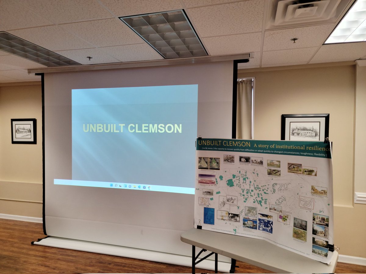 Ready for the Unbuilt Clemson talk by Dennis Taylor <a href="/OconeeHistory/">Oconee History Museum</a> <a href="/ArchivesClemson/">Clemson Special Collections and Archives</a> #clemsonhistory