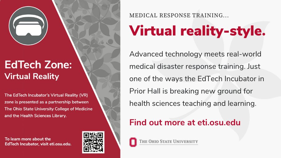 OSUhsl's tweet image. We&apos;re looking forward to hosting .@OhioStateMed in the #EdTechIncubator! More Incubator news at eti.osu.edu.

#OSUHSL #MedLibs #Technology #VR #ETI #OhioState #Innovation #OSUCOM #OSUWexMed