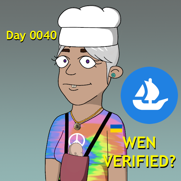 SnoopDaddio's tweet photo. Day 0040 of tweeting at @opensea to RE-Verify @CryptoDadsNFT! We are largely untouched by the dip in #NFTs and have a strong #NFTCommunity that's pumping every night and day! Building something big together. #LFG Why no verify @opensea_support??? #VerifyGang #WEN 👏 #VERIFY 👏 https://t.co/kh1MGXDmkE