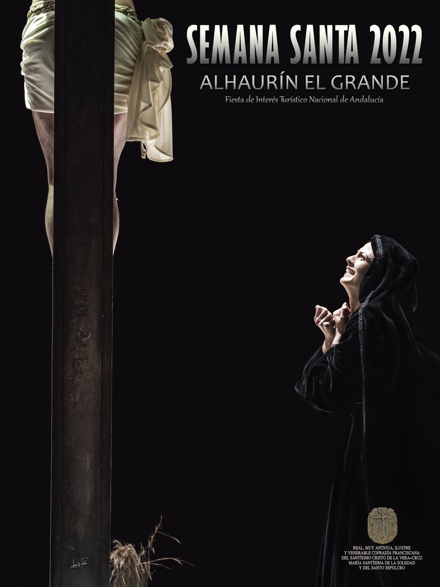 Santa_VeraCruz's tweet photo. Cartel anunciador de la #SemanaSanta2022 de nuestra Cofradía. 
#VeracruzALH
#CofradíasMLG https://t.co/WY73X0fhDq