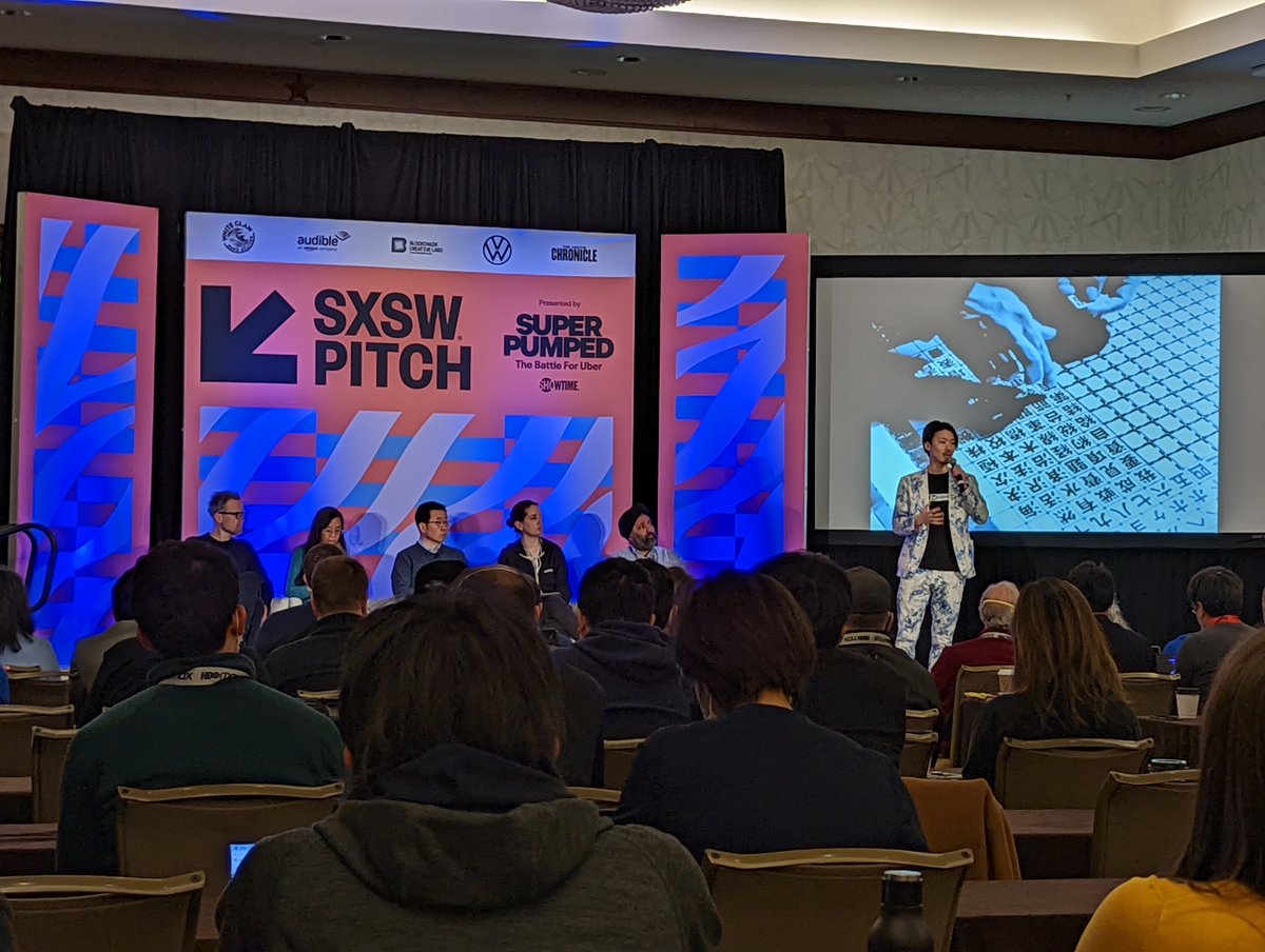 johnmaeda's tweet photo. SXSW pitch finalist and @risd phenom CEO Ryo Kikuchi @ZeBrandOfficial shared his vision for the future of branding and AI today in Austin. 🙌 Ryo! https://t.co/4vvZ0CuI05