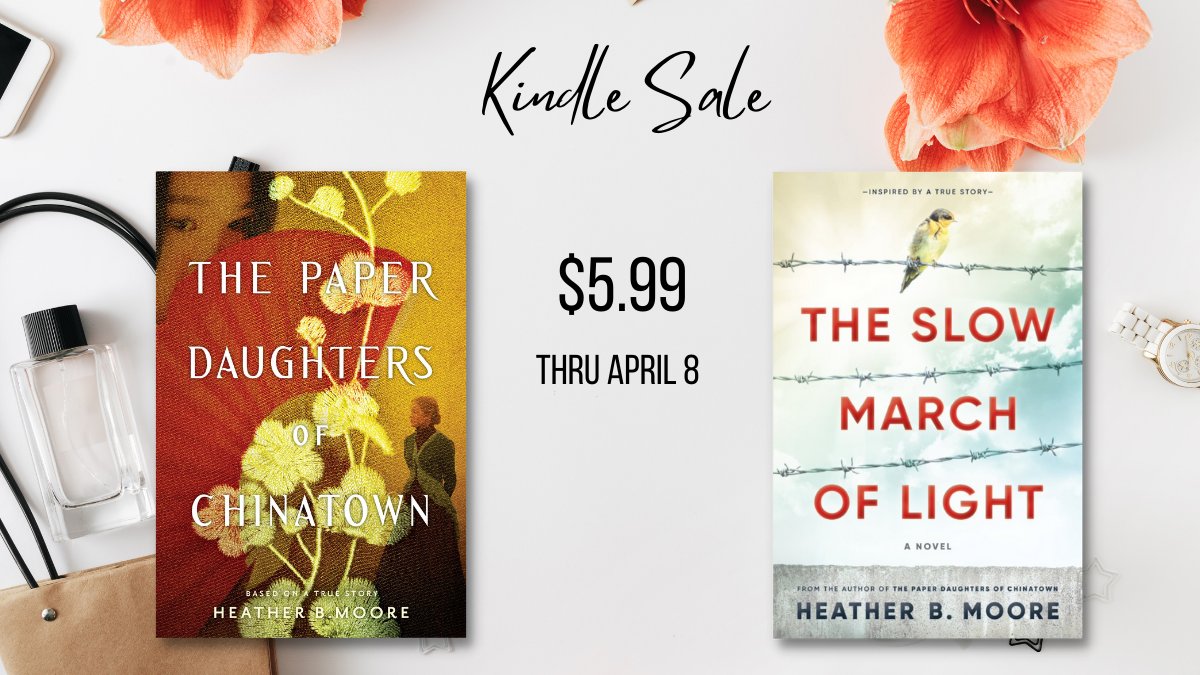 Kindle sale on 2 of my books! Amazon pg: amazon.com/Heather-B-Moor…
#thepaperdaughtersofchinatown #theslowmarchoflight @ShadowMountn