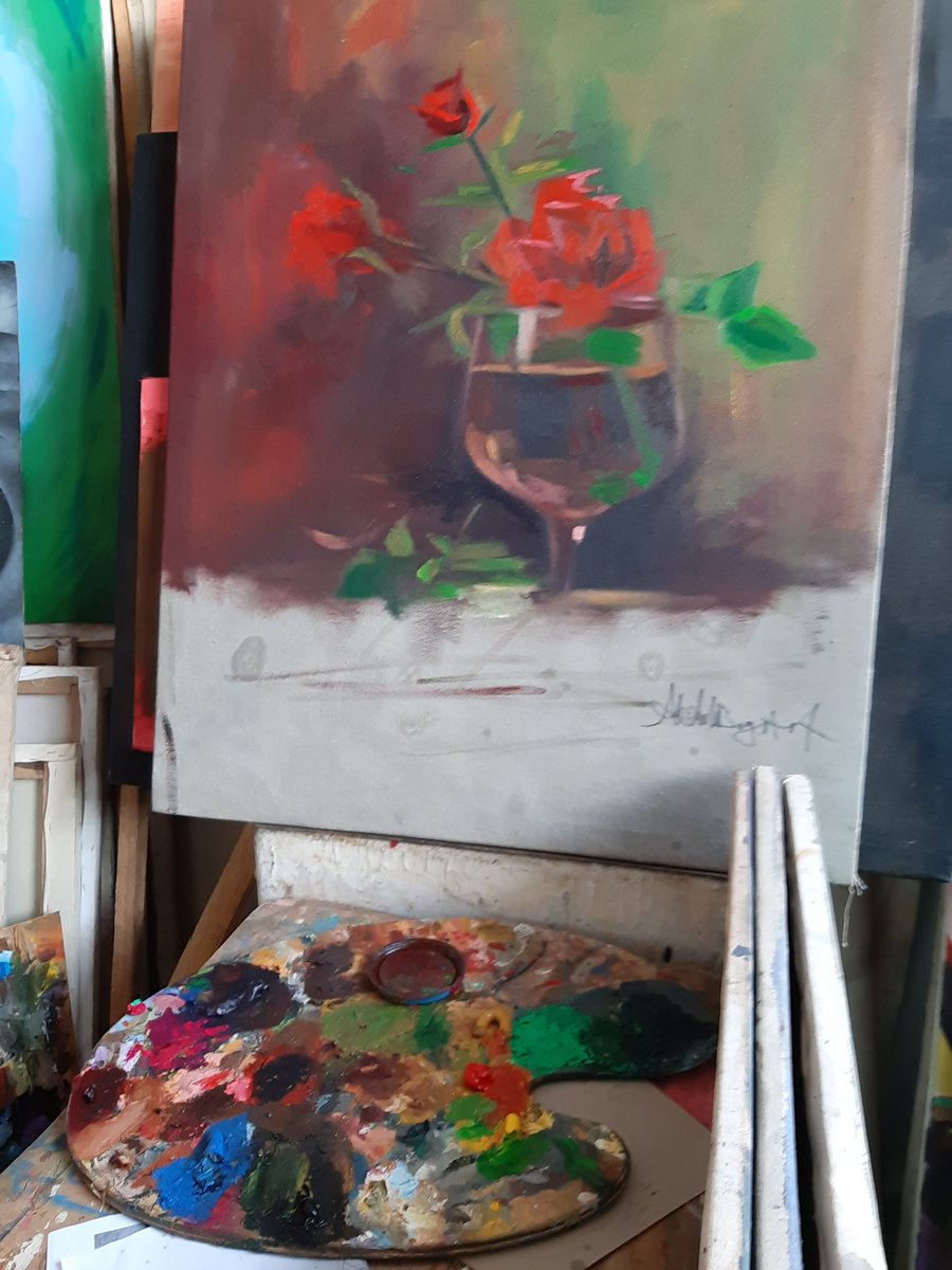 AbdulBigArt's tweet photo. The 🥀ose
🎨🖌Work in progress 
Oil on canvas 

#MyWeaponIsArt #BigArtVibes #painting #art #artwork https://t.co/OJEa4Hpnu9