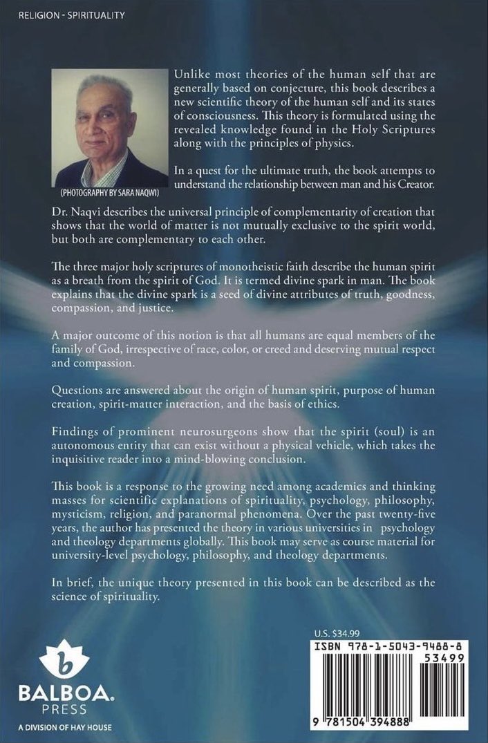 Unlike most theories of the human self, this book describes a new scientific theory of the human self & its states of consciousness.This theory is formulated using the revealed knowledge found in the Holy Scriptures with the principles of physics @omarsuleiman504 @zaytunacollege