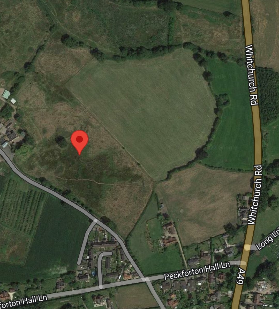 Heritarcheshire's tweet photo. #MonumentsAZ #Cheshire H is for #Haycroft a deserted medieval village in #Spurstow located immediately E of Haycroft farm. They lie in a valley, which formerly contained a stream. There are 6 house platforms which are 25–40m @ChesterArchSoc @LocalCheshire @VisitCheshire https://t.co/iufQjG5heB