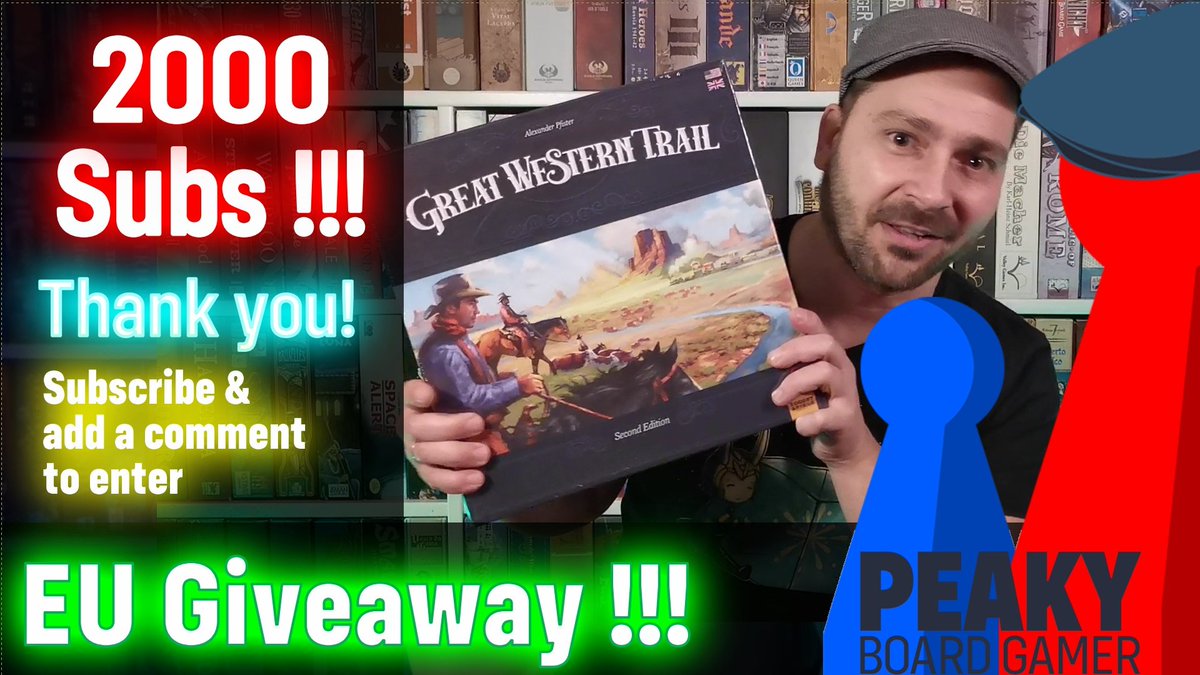 Hello everyone! I am running a Giveaway contest to celebrate 2000 subscribers in my channel. Click link below to find out how you can win! 
youtu.be/OPpB-uSctS0

#tabletop #tabletopgaming #boardgames #boardgame #boardgamer #boardgamenight #bgg #giveaway #giveawaycontest