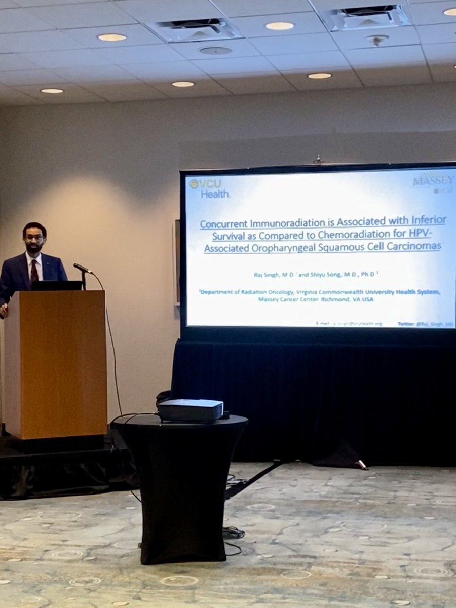 Raj_Singh_MD's tweet photo. Had a great time at #ACRO22 presenting on concurrent immunoradiation for HPV-associated OP-SCCs and the role of SBRT for pediatric/AYA malignancies! Now to work on my tan 😎🌴☀️⁦⁦ ⁦@VCUMassey⁩ https://t.co/mWrGuohSvh