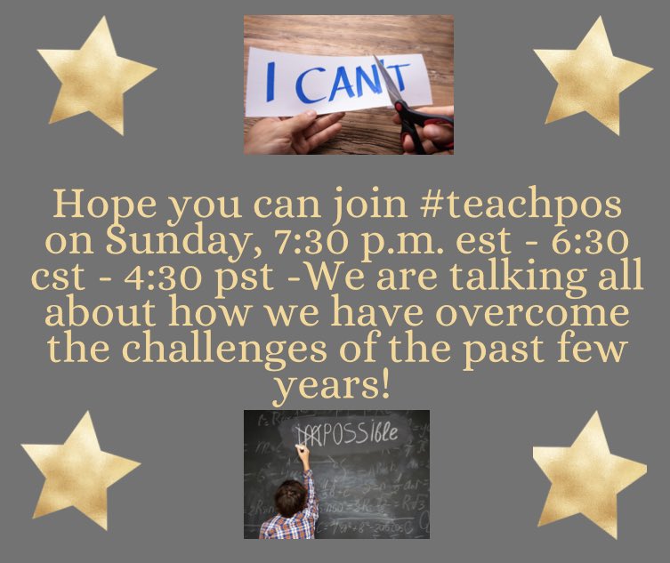 Hope you can join #teachpos on Sunday at 7:30 pm est 6:30 cst 4:30 pst - We have an amazing group of educators! <a href="/mcdonald_kecia/">Kecia McDonald 🌺 she/her</a> <a href="/Toups_J/">Jerry Toups</a> <a href="/bbray27/">Barbara Bray✨Story Weaver✨ Your Story Matters!</a> <a href="/NowakRo/">Roman Nowak</a> <a href="/ChristineBemis2/">Christine Bemis</a> <a href="/DrCSJones/">Christopher Jones</a> <a href="/ChrisQuinn64/">Chris Quinn 💫</a> <a href="/donna_mccance/">Donna M. McCance, M.Ed. ♥️</a> <a href="/Scandela9/">Sara Candela | scandela9.bsky.social</a> <a href="/henneld_edu/">David Hennel</a> <a href="/AngelaMaiers/">Angela Maiers - Keynote | Author | Change Maker</a> <a href="/Mind_on_ASaP/">Dan Jackson-Be Patient. Be Kind. Be yourself.</a> @JillDuBois22