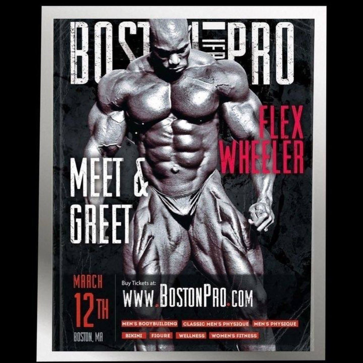 FLEX_Magazine's tweet photo. Repost from @bostonproshow
โข
History is about to be made. Meet Flex Wheeler and other legends at The Boston Pro on Saturday March 12th.
https://t.co/JwH0USGJ8n
#legends #FlexWheeler #JayCutler #PhilHeath #RonnieColeman #DexterJackson #bostonpro #bostonproshow https://t.co/pne1iNwFy1