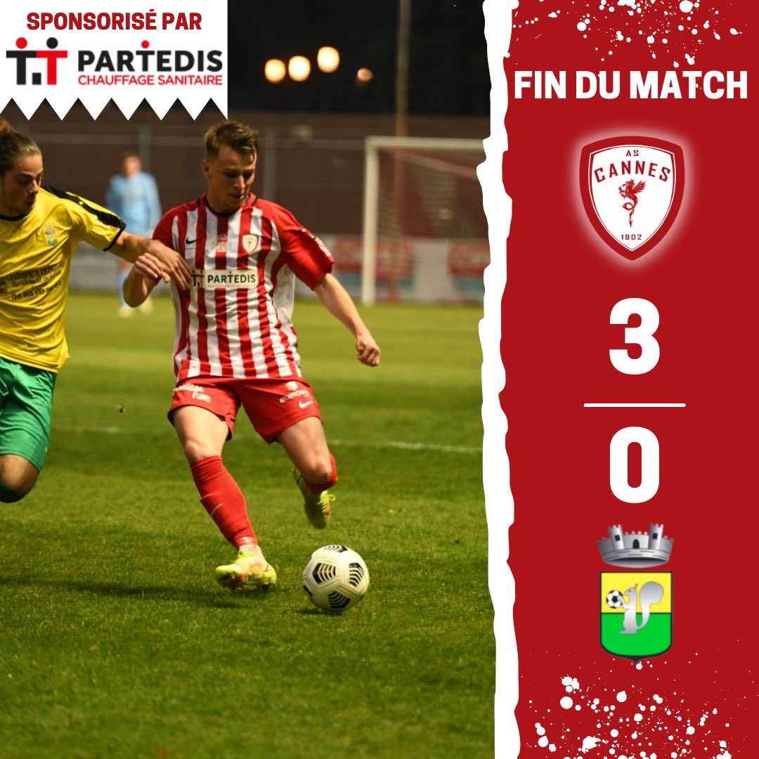 ASCannes1902's tweet photo. 🔴 DIRECT | #N3

⏱️ 90' C’est terminé. Victoire 3 buts à 0 de nos Dragons face à l’US Mandelieu grâce à des buts de Jungen, Domingues et Kielt.

3️⃣-0️⃣ | #ASCUSM https://t.co/dgwmbawHJm